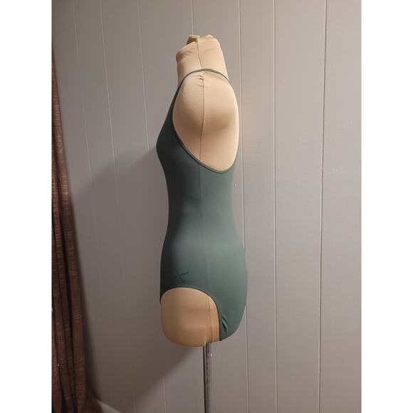 Capezio Women's Size Medium Green Racerback Leotard Bodysuit - Picture 3 of 11